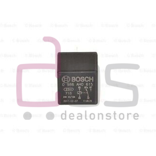 Bosch Main Current Relay Black 24V 0986AH0615. Suitable for 0005458405,0015310260,81259020248,81259020199,81259020474,400782,243460,RW0615.
