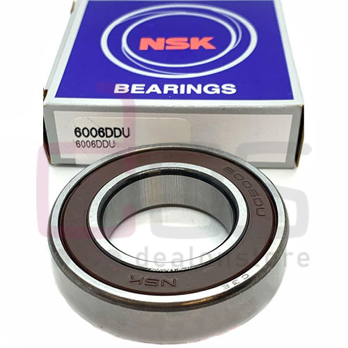 NSK Deep Groove Ball Bearings Single Row 6006DDU.Also known as 6006-DDU,6006-2RS1,6006-2RSR. Brand NSK. Dimension 30x55x13. Weight 0.102 Kg.